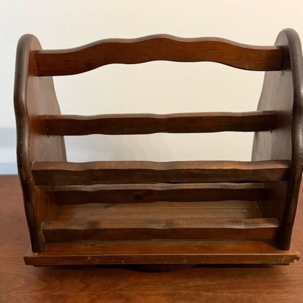 Vintage Wooden Magazine Rack